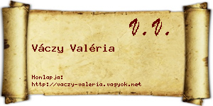Váczy Valéria névjegykártya