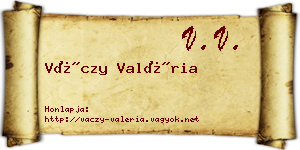 Váczy Valéria névjegykártya